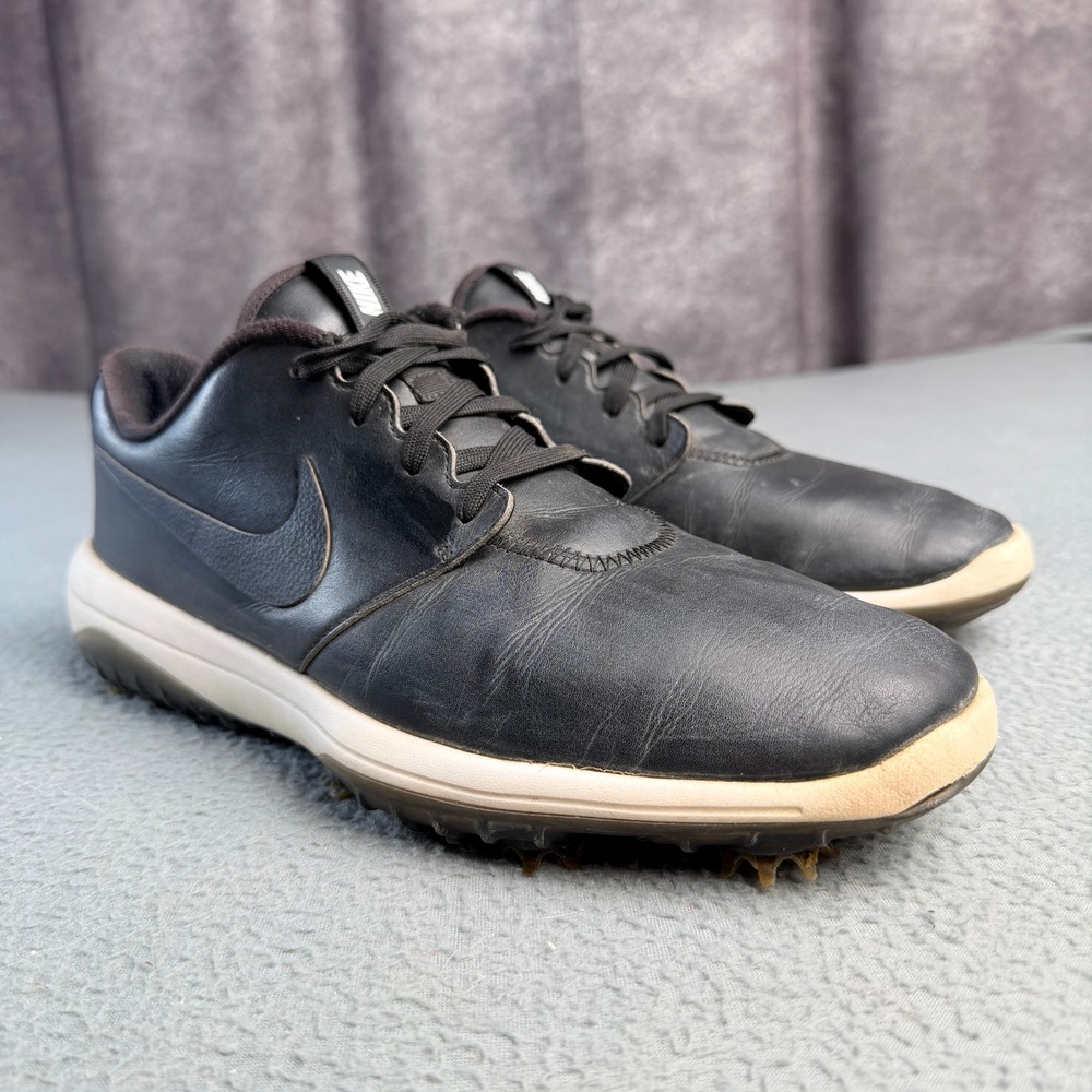 Nike Roshe G Tour Black Leather Spiked Golf Shoes AR5580-001 Mens 10